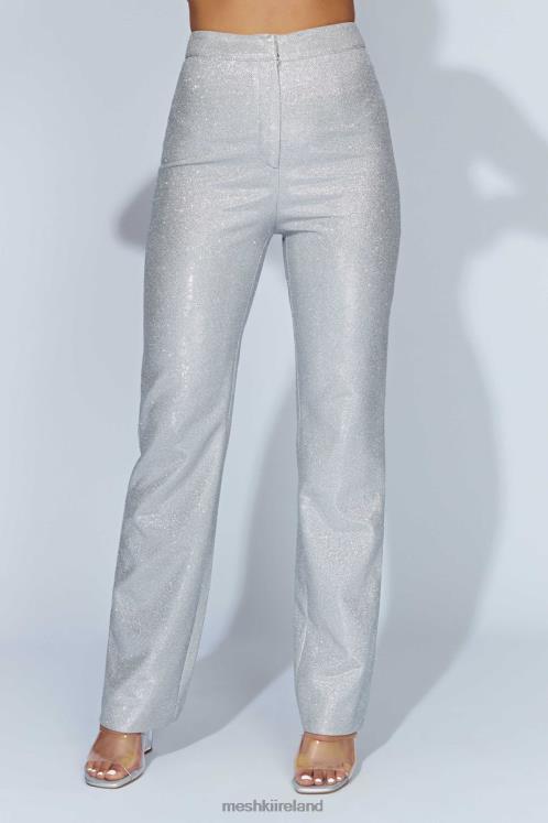 Meshki Lisette Straight Leg Shimmer Pants Clothing Silver 6DX221558