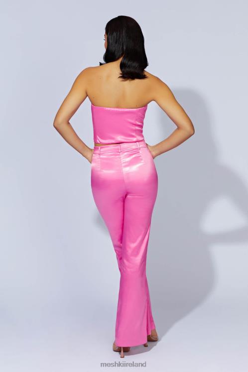 Meshki Maeva Satin Flared Pants Clothing Bubblegum Pink 6DX221489