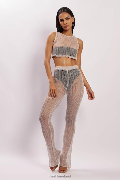 Meshki Mandy Knit Flare Trousers Clothing Grey 6DX221599