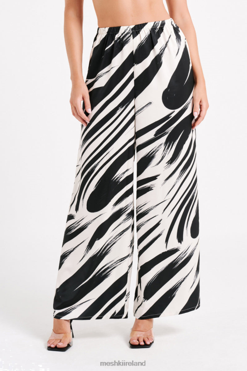 Meshki Marciela Printed Satin Straight Leg Pant Clothing Abstract Print 6DX221236