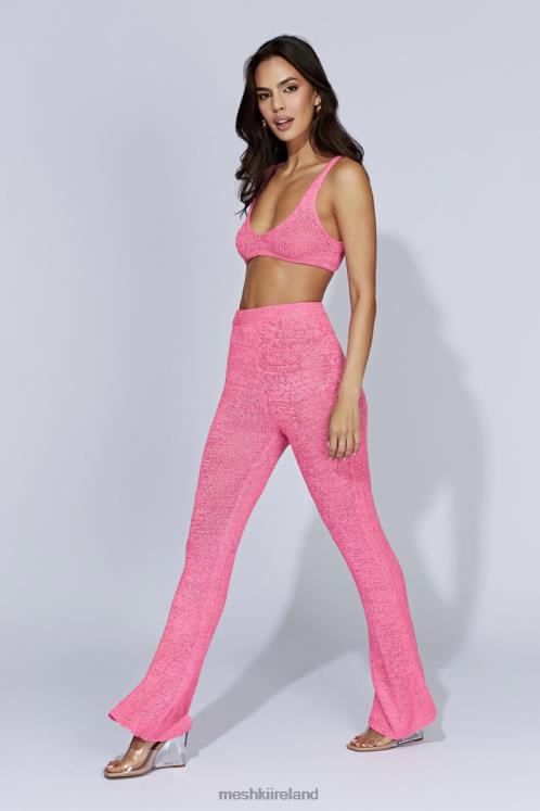Meshki Mary Knit Flared Pants Clothing Bubblegum Pink 6DX221581