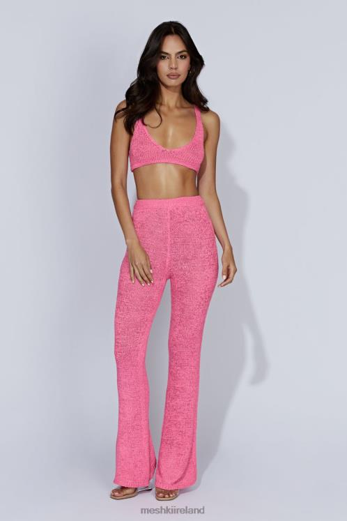 Meshki Mary Knit Flared Pants Clothing Bubblegum Pink 6DX221581