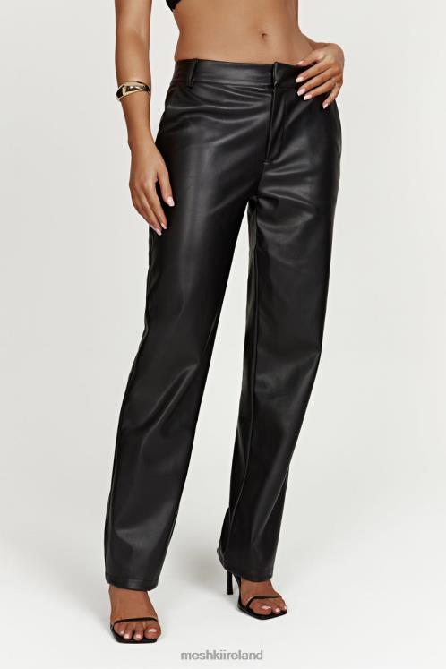 Meshki Matilda Slouchy Low Rise Faux Leather Pant Clothing Black 6DX221438