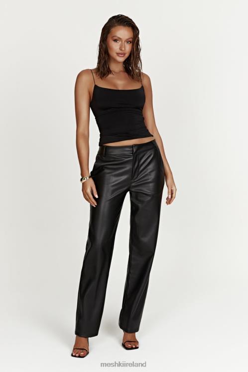 Meshki Matilda Slouchy Low Rise Faux Leather Pant Clothing Black 6DX221438