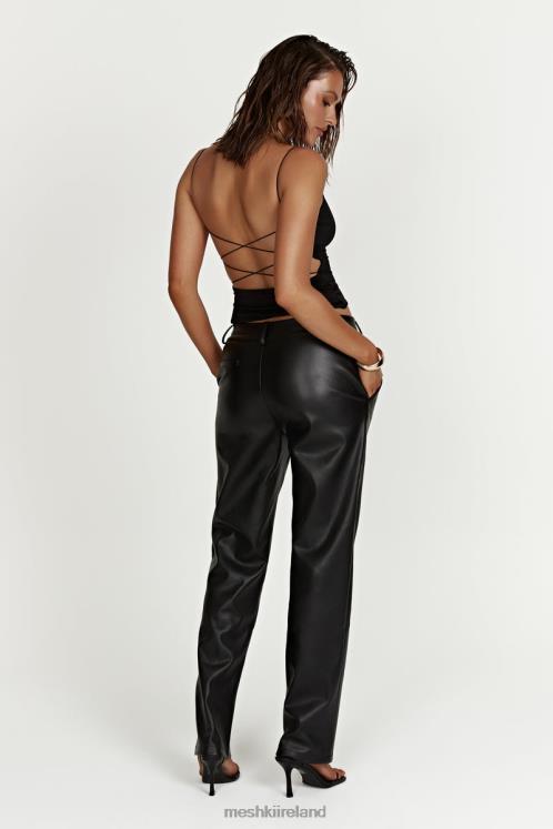 Meshki Matilda Slouchy Low Rise Faux Leather Pant Clothing Black 6DX221438
