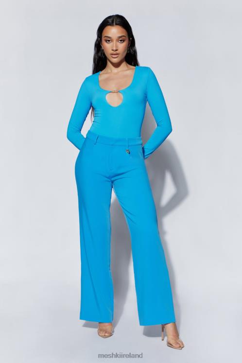 Meshki Minu Mid Rise Wide Leg Pant Clothing Azure Blue 6DX221514