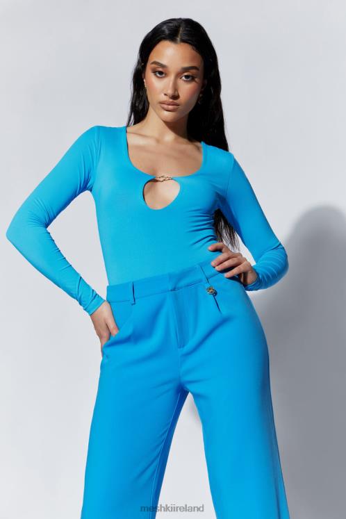 Meshki Minu Mid Rise Wide Leg Pant Clothing Azure Blue 6DX221514