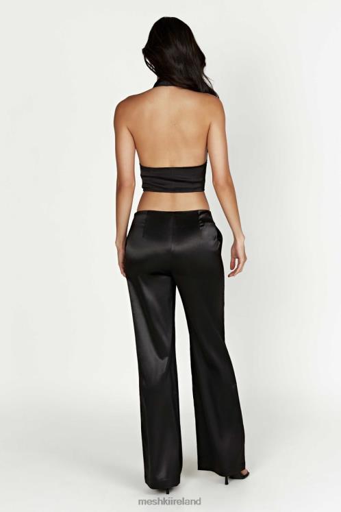 Meshki Nicolette Low Rise Satin Pants Clothing Black 6DX221593
