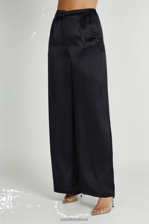 Meshki Nour Satin Wide Leg Pant Clothing Black 6DX221364