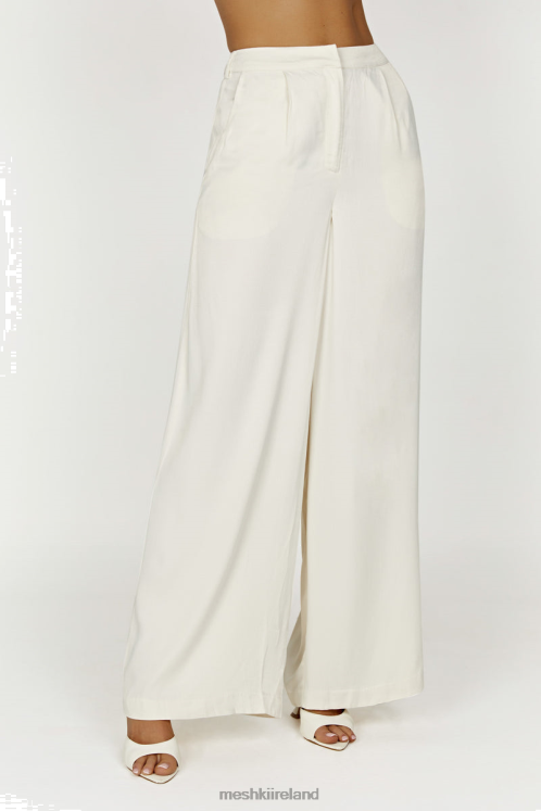 Meshki Nour Satin Wide Leg Pant Clothing Ivory 6DX221376