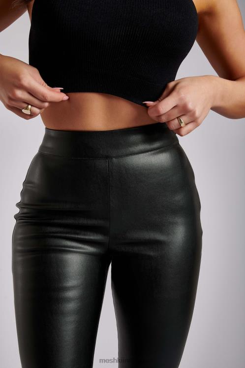 Meshki Shayla Skinny Faux Leather Split Pant Clothing Black 6DX221340