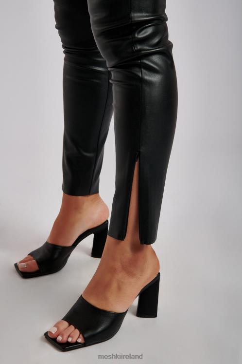 Meshki Shayla Skinny Faux Leather Split Pant Clothing Black 6DX221340