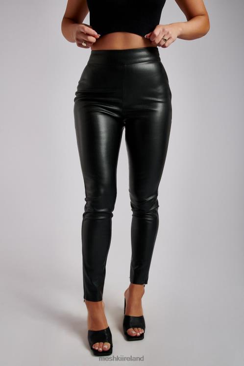 Meshki Shayla Skinny Faux Leather Split Pant Clothing Black 6DX221340