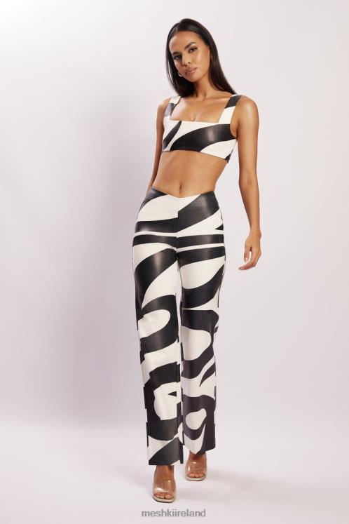 Meshki Stevie V Front Print Pu Pant Clothing Swirl Print 6DX221464