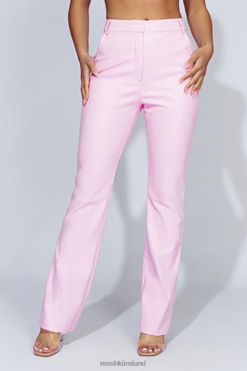 Meshki Tyra Straight Leg Faux Leather Pants Clothing Baby Pink 6DX221431