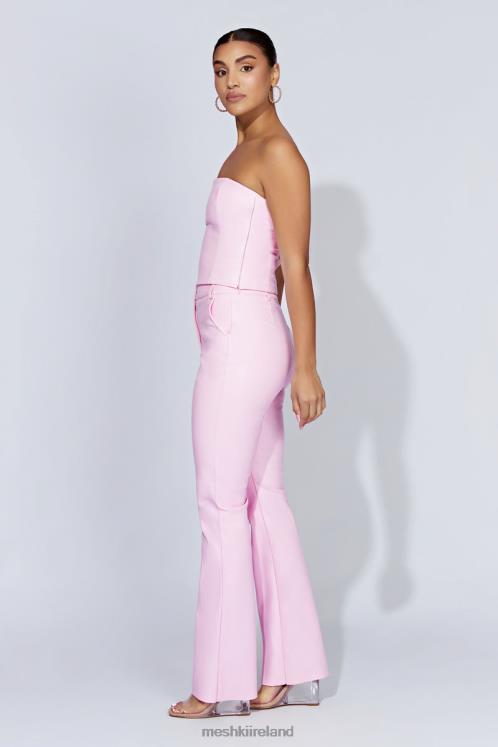 Meshki Tyra Straight Leg Faux Leather Pants Clothing Baby Pink 6DX221431