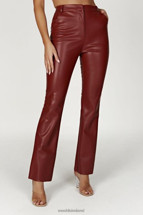 Meshki Tyra Straight Leg Faux Leather Pants Clothing Cherry Chocolate 6DX221609