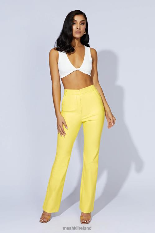 Meshki Tyra Straight Leg Faux Leather Pants Clothing Lemon 6DX221584