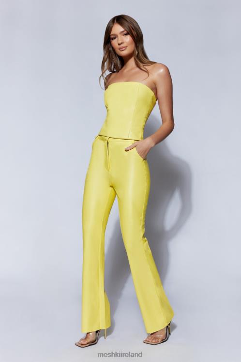 Meshki Tyra Straight Leg Faux Leather Pants Clothing Lemon 6DX221584