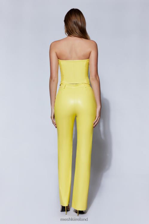 Meshki Tyra Straight Leg Faux Leather Pants Clothing Lemon 6DX221584