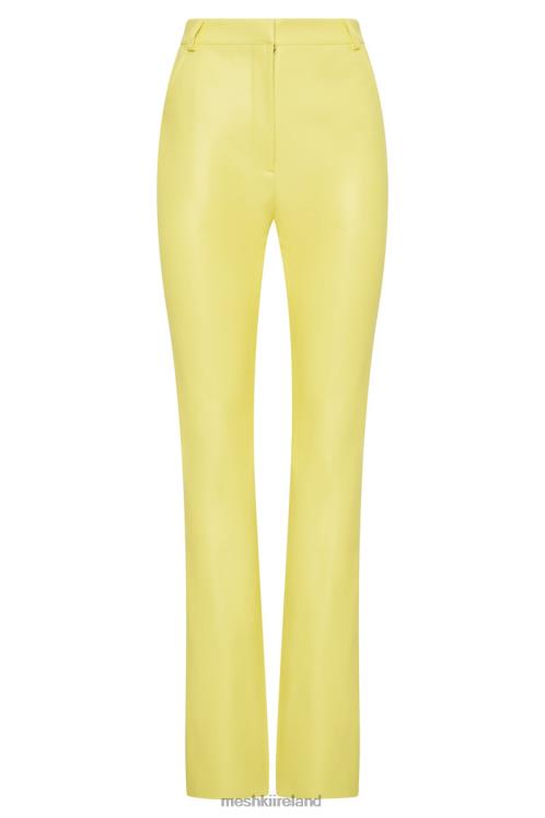 Meshki Tyra Straight Leg Faux Leather Pants Clothing Lemon 6DX221584