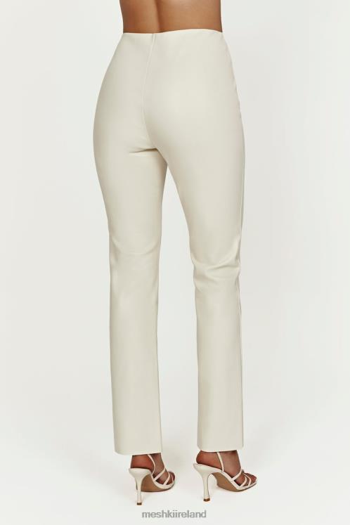 Meshki Vanessa Faux Leather Split Pant Clothing Bone 6DX221497