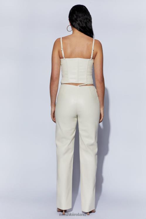 Meshki Zarsa Wide Leg Mid Rise Pu Pant Clothing Wheat 6DX221469