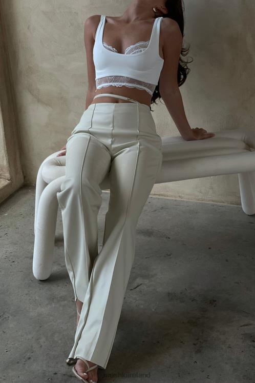 Meshki Zarsa Wide Leg Mid Rise Pu Pant Clothing Wheat 6DX221469