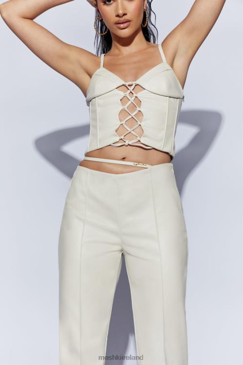 Meshki Zarsa Wide Leg Mid Rise Pu Pant Clothing Wheat 6DX221469