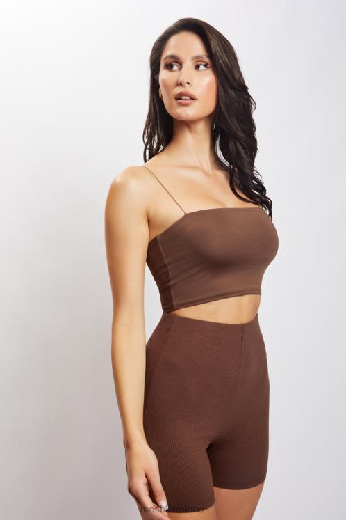 Meshki Lisa Ribbed Booty Short Clothing Chocolate 6DX221460