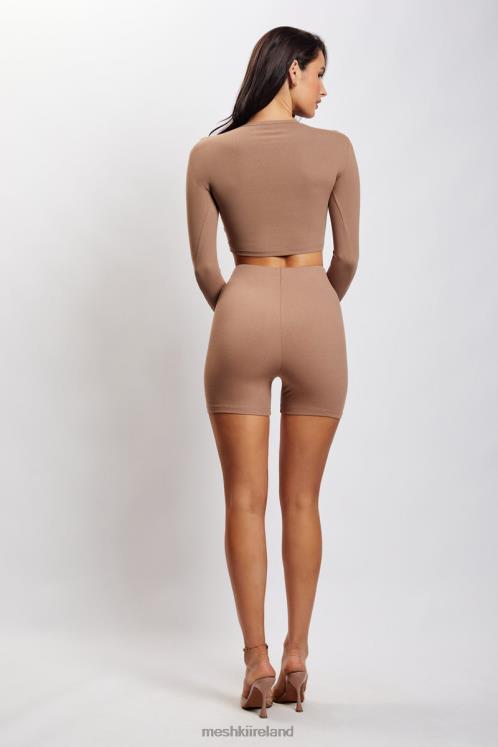 Meshki Lisa Ribbed Booty Short Clothing Latte 6DX221461