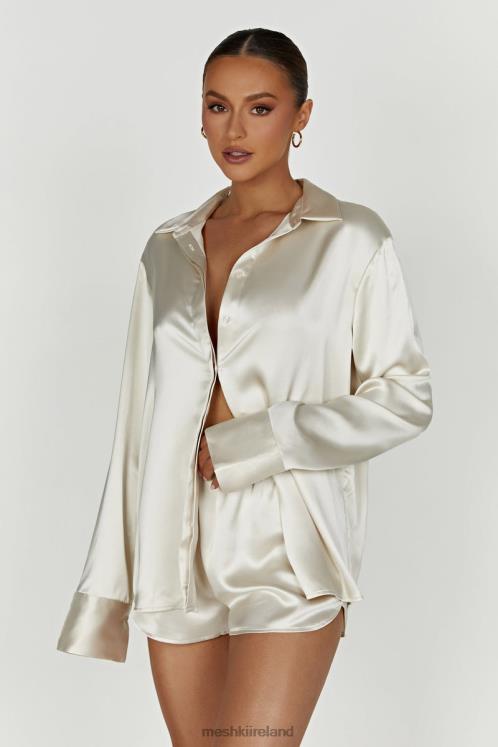 Meshki Meera Satin Shorts Clothing Ivory 6DX221304