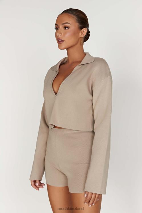 Meshki Orla Knit Shorts Clothing Taupe 6DX221409