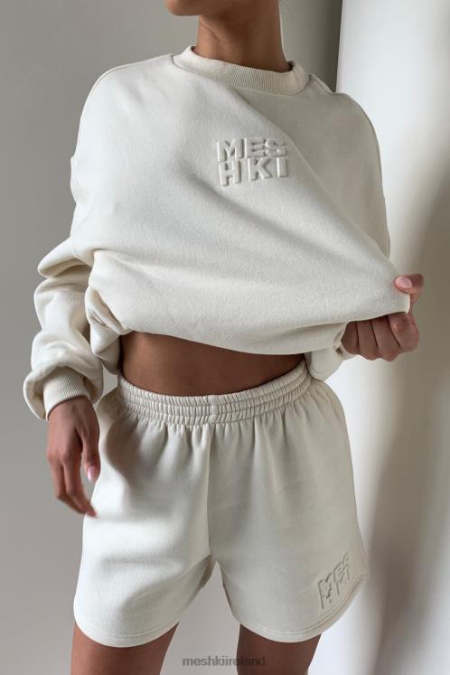 Meshki Reese Embossed Fleeceback Shorts Clothing Bone 6DX221608