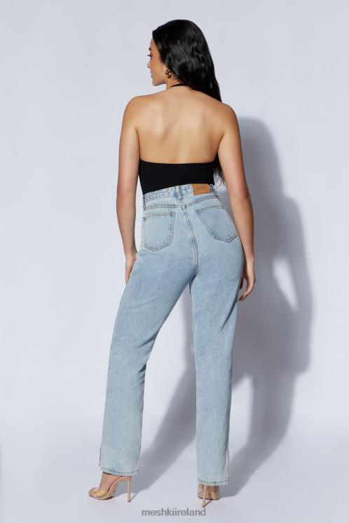 Meshki Arden Halter Neck Ribbed Bodysuit Clothing Black 6DX22979