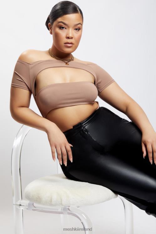 Meshki Breanna Cut Out Bodysuit Clothing Light Brown 6DX221220