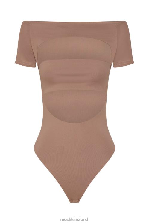 Meshki Breanna Cut Out Bodysuit Clothing Light Brown 6DX221220