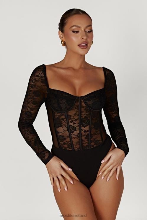 Meshki Cheryl Lace Bodysuit Clothing Black 6DX22923