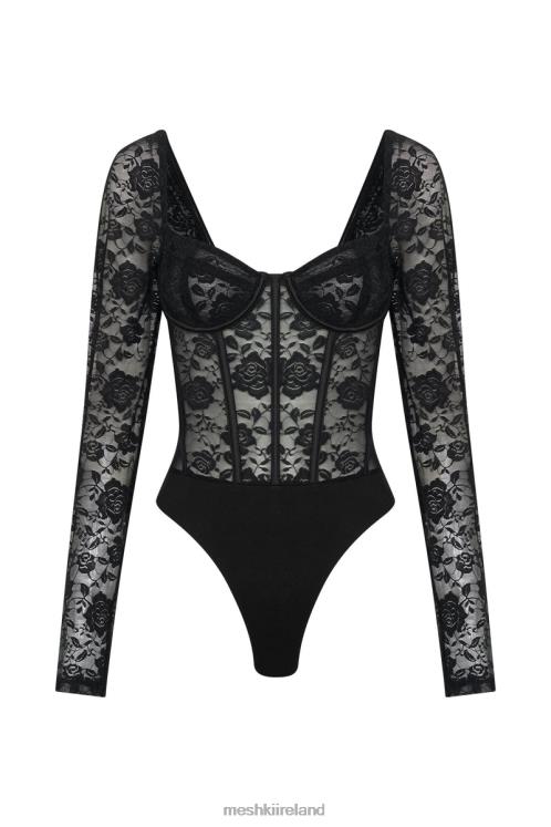 Meshki Cheryl Lace Bodysuit Clothing Black 6DX22923