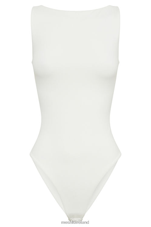 Meshki Fiona Recycled Nylon Low Back Bodysuit Clothing White 6DX22777