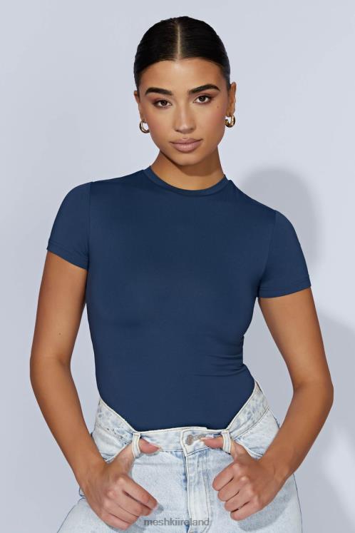 Meshki Francesca Crew Neck Short Sleeve Bodysuit Clothing Midnight Navy 6DX22949