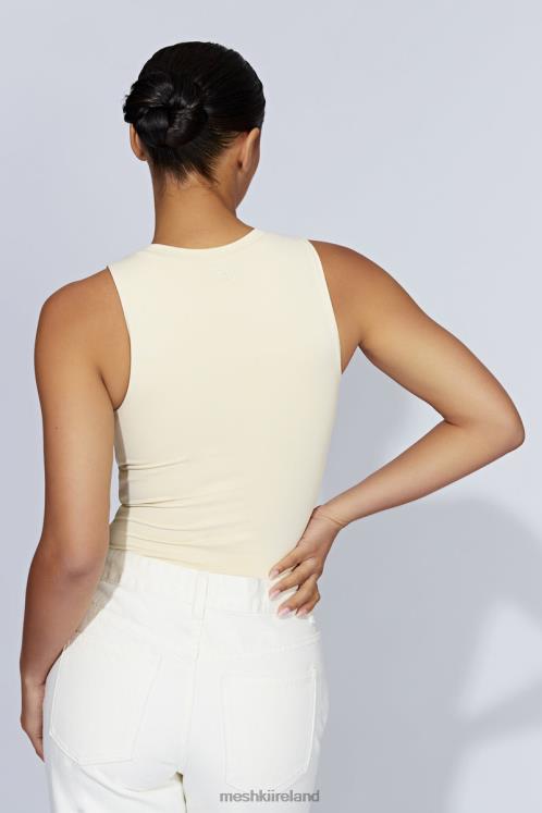 Meshki Jordyn Tank Sleeveless Bodysuit Clothing Cream 6DX221216