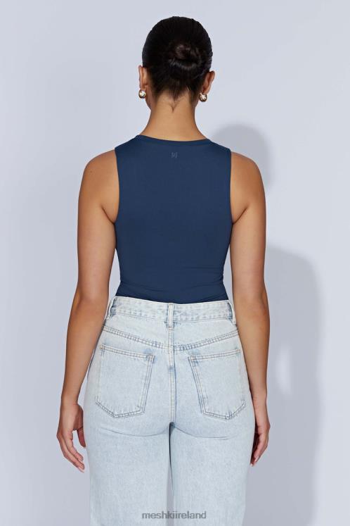 Meshki Jordyn Tank Sleeveless Bodysuit Clothing Midnight Navy 6DX22963
