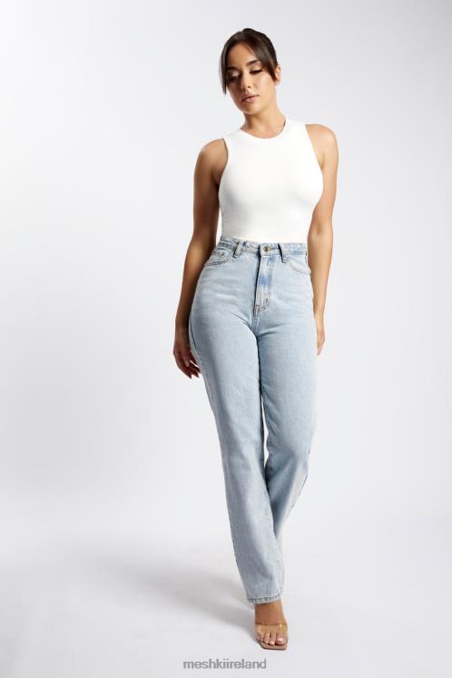 Meshki Jordyn Tank Sleeveless Bodysuit Clothing White 6DX22961