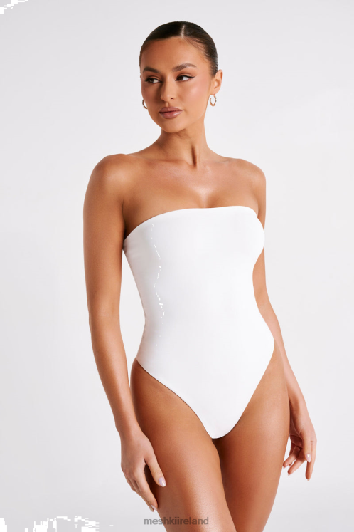 Meshki Leighton Recycled Nylon Strapless Bodysuit Clothing White 6DX22778