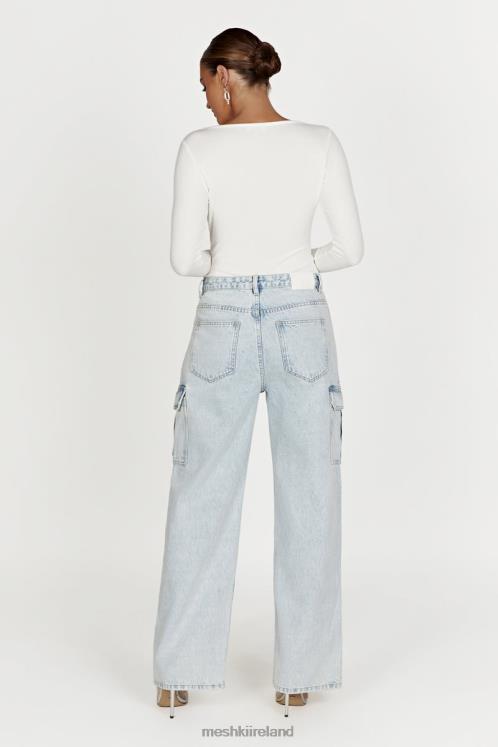 Meshki Naomi Long Sleeve Bodysuit Clothing White 6DX22925