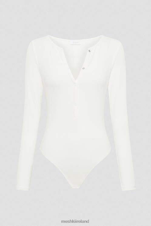 Meshki Naomi Long Sleeve Bodysuit Clothing White 6DX22925