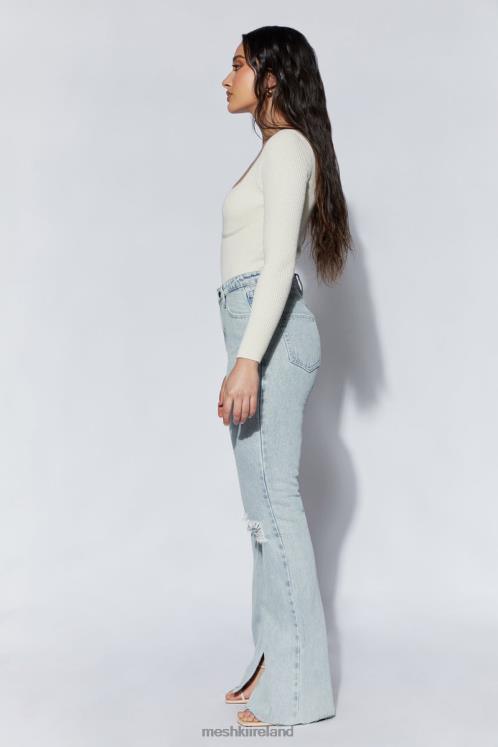 Meshki Rinna Recycled Knit Scoop Neck Bodysuit Clothing Cream 6DX221222