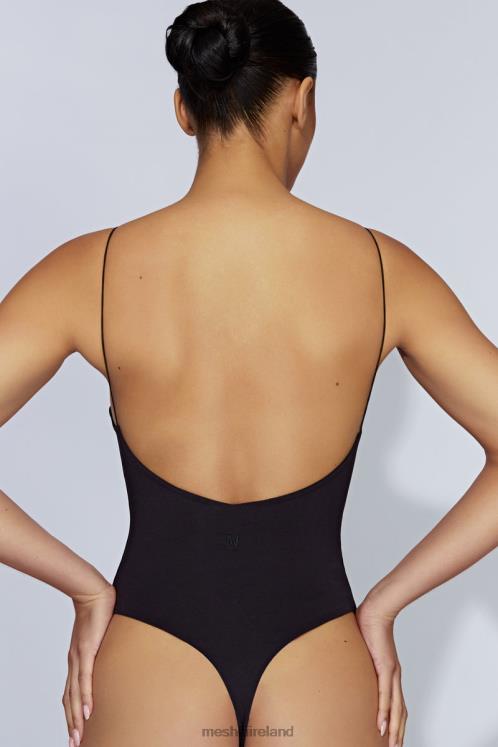 Meshki Valeria Low Back Thin Strap Bodysuit Clothing Black 6DX22887