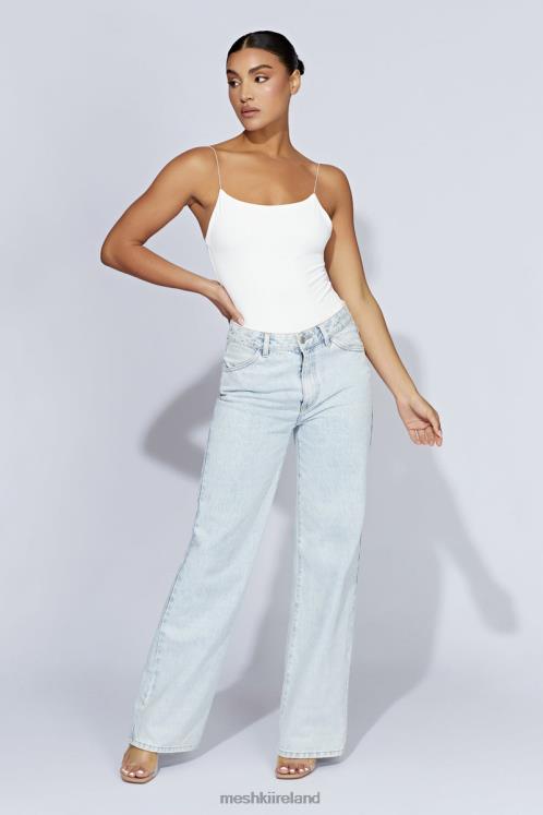 Meshki Valeria Low Back Thin Strap Bodysuit Clothing White 6DX221086